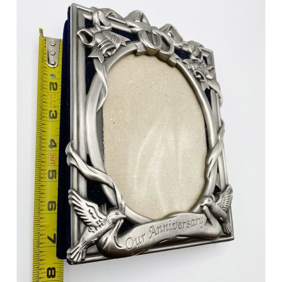 Photo Album Pewter Finish Anniversary Frame Holds 80 4x6 Photos Wedding Gift - Picture 10 of 10
